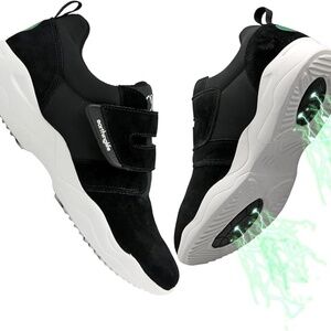Size 7 Grounding Earthing Suede Hook and Loop Sneaker Athletic Running Sneaker